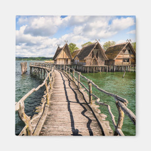 Aimant Eau Maisons sur pilotis au-dessus de l'eau