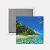Aimant Eaux bleues d'une plage tropicale (Recto/Verso)