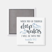 Aimant Eaux profondes classiques Bible chrétienne Verse (Recto/Verso)