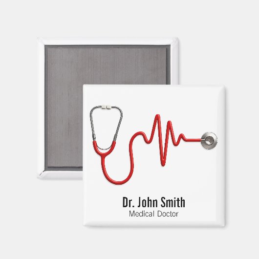 Aimant ECG Wave EKG Heartbeat Line Stethoscope Médicale (Recto/Verso)