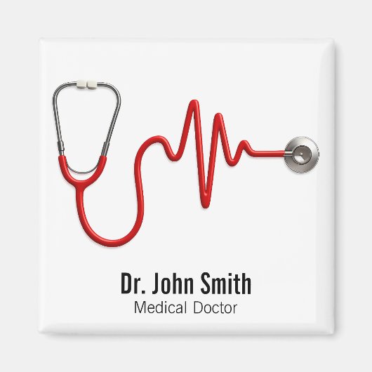 Aimant ECG Wave EKG Heartbeat Line Stethoscope Médicale (Devant)