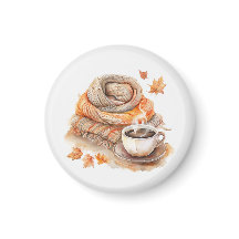 Écharpe d'aquarelle et tasse de café