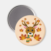 Aimant Écharpe d'automne Cerf Feuilles d'érable (Recto/Verso)