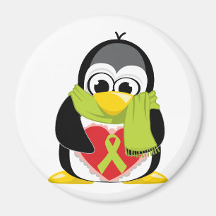 Aimant Écharpe de pingouin de ruban de vert de chaux