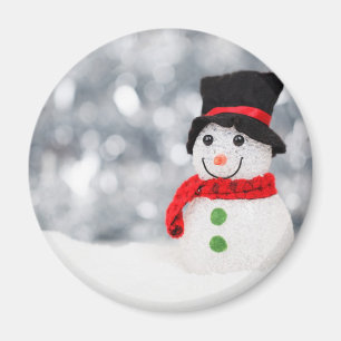 Aimant Écharpe mignonne du bonhomme de neige W d'hiver e