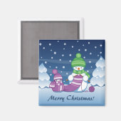 Aimant Écharpe Tricot Snowman (Recto/Verso)