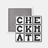 Aimant Échec et mat, coup final d'échecs (Recto/Verso)