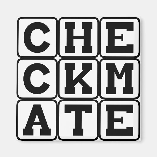 Aimant Échec et mat, coup final d'échecs (Devant)