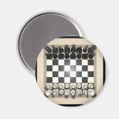 Aimant Échecs et pièces d'échecs : (Recto/Verso)