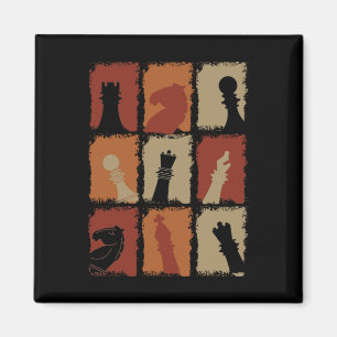 Aimant Échecs - Pièces d'échecs Retro