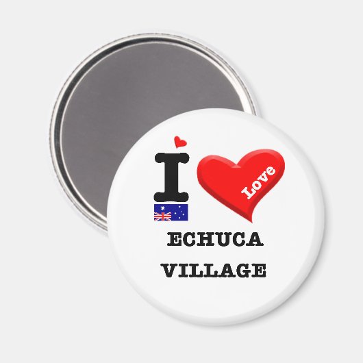 Aimant ECHUCA VILLAGE - I Love (Recto/Verso)