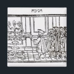 Aimant Éclairage de la Menorah<br><div class="desc">Éclairage de l'école juive la Menorah (coupe de bois) situé dans une Collection privée.</div>