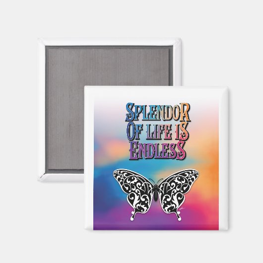 Aimant Éclat de vie avec papillon (Recto/Verso)