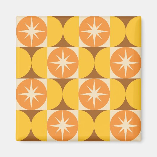 Aimant Éclats de milieu de siècle sur des cercles orange (Devant)