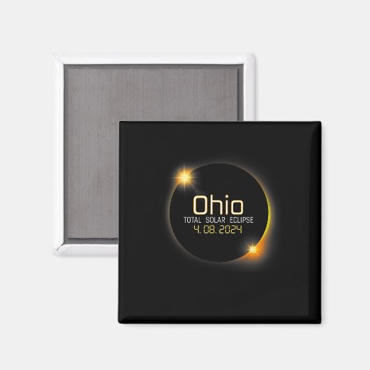 Aimant Eclipse 2024 Shirt State Ohio Total Solar Eclipse (Recto/Verso)