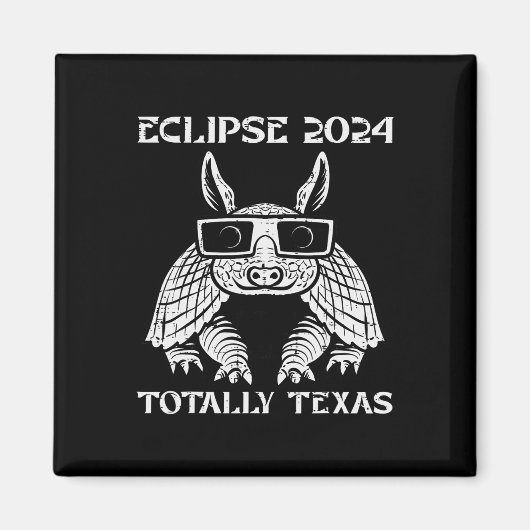Aimant Eclipse 2024 Totalité Texas Armadillo Hommes Femme (Devant)