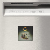 Aimant Eclipse Prêtre Lune Occulte Dark Witchk AI Art (In Situ (Lave-vaisselle))