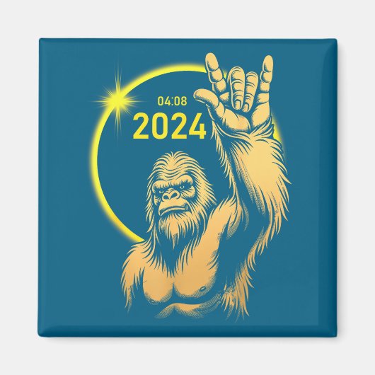 Aimant Éclipse solaire 2024 Bigfoot Rock avril éclipse so (Devant)