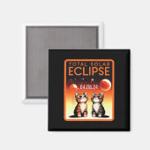 Aimant Éclipse solaire 2024 Chats Total Éclipse solaire 4 (Recto/Verso)