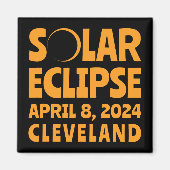 Aimant Éclipse solaire 2024 Cleveland Ohio (Devant)