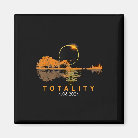 Aimant Éclipse Solaire 2024 Éclipse Solaire Total 4,08,24 (Devant)