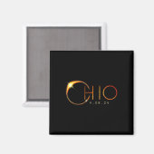 Aimant Éclipse solaire 2024 État Ohio Total Éclipse solai (Recto/Verso)