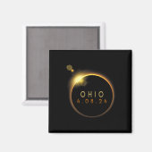 Aimant Éclipse solaire 2024 État Ohio Total Éclipse solai (Recto/Verso)