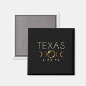 Aimant Éclipse solaire 2024 État Texas Total Éclipse sola (Recto/Verso)