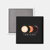 Aimant Eclipse solaire 2024 Indiana Total Eclipse Astrono (Recto/Verso)