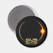 Aimant Éclipse solaire 8 avril 2024 (Recto/Verso)