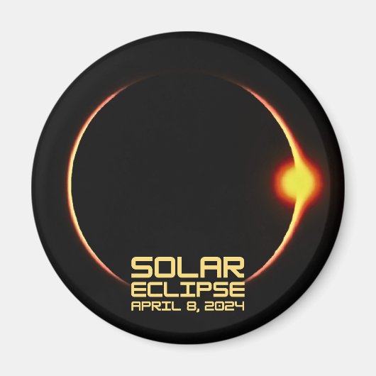 Aimant Éclipse solaire 8 avril 2024 (Devant)