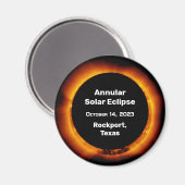 Aimant Éclipse solaire annuelle 2023 par emplacement (Recto/Verso)