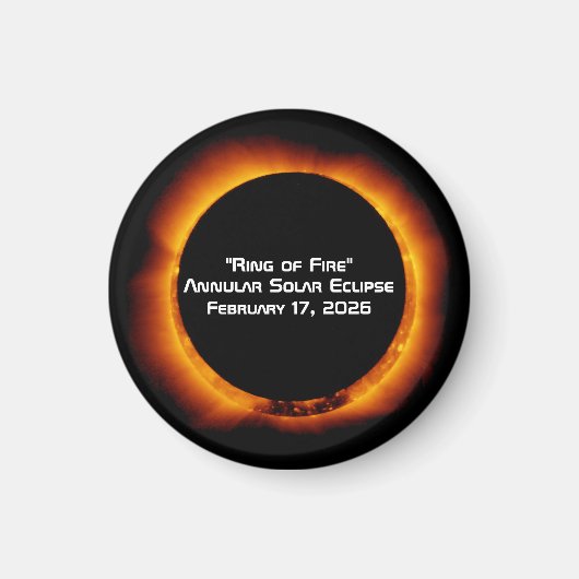 Aimant Éclipse solaire annulaire de 2026 (Devant)