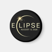 Aimant Éclipse solaire Astronomie Événement 2026 (Devant)