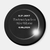 Aimant Éclipse solaire double date 2024 et 2017 (Devant)