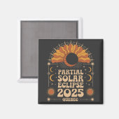 Aimant Éclipse solaire partielle 2025 Québec Canada (Recto/Verso)