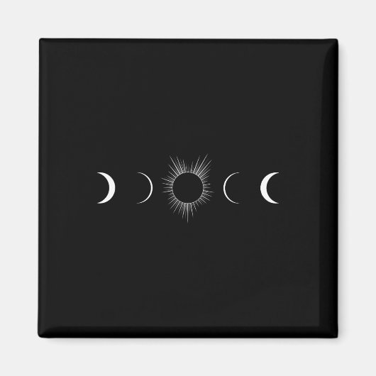 Aimant Éclipse Solaire Phases Lune Totalité (Devant)