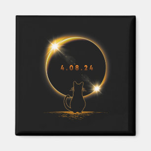 Aimant Éclipse Solaire T Chat Portant Des Lunettes Éclips