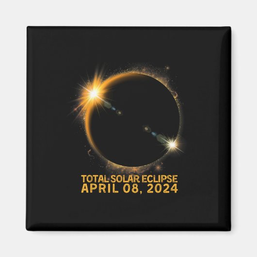 Aimant Éclipse solaire Tee 2024 Total Éclipse solaire 4.0 (Devant)