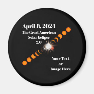 Aimant Éclipse solaire totale 2024