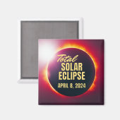 Aimant Éclipse solaire totale 2024 (Recto/Verso)