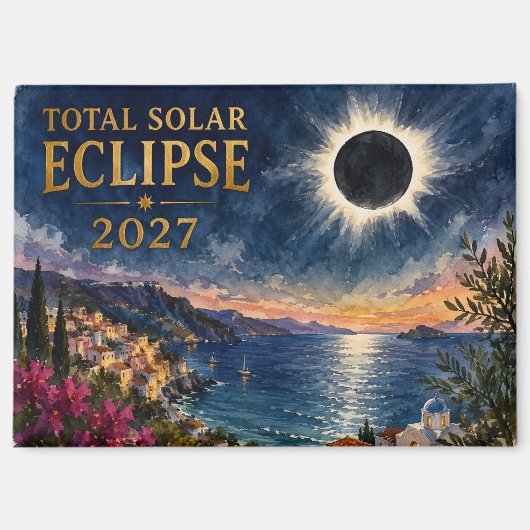 Aimant Éclipse solaire totale 2027 Méditerranée (Recto)