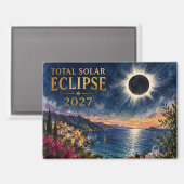 Aimant Éclipse solaire totale 2027 Méditerranée (Recto/Verso)