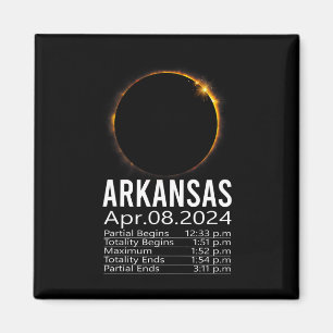 Aimant Éclipse solaire totale 8 avril 2024 Arkansas Calen