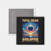 Aimant Éclipse solaire totale 8 avril 2024 Texas Solar Ec (Recto/Verso)