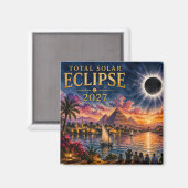 Aimant Éclipse solaire totale de 2027 en Égypte (Recto/Verso)