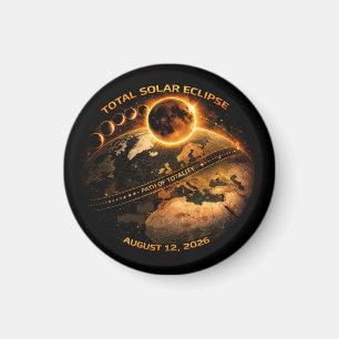 Aimant Éclipse solaire totale du 12 août 2026