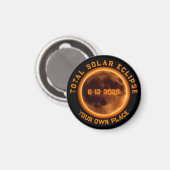 Aimant Éclipse solaire totale du 12 août 2026 (Recto/Verso)