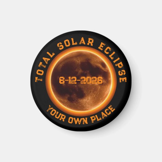 Aimant Éclipse solaire totale du 12 août 2026 (Devant)