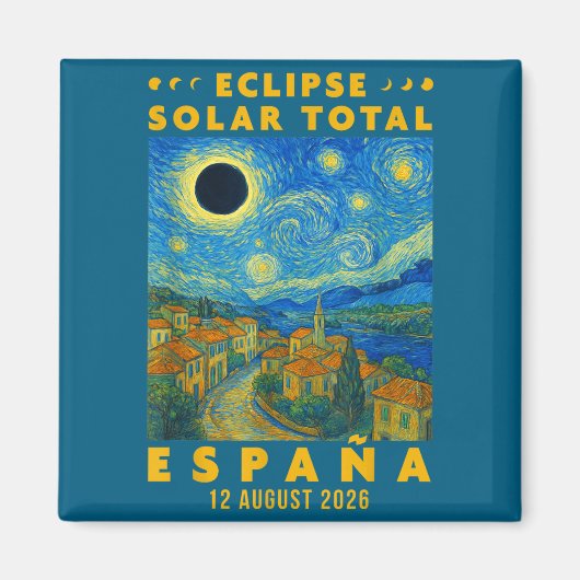 Aimant Éclipse solaire totale Espagne 2026 (Devant)